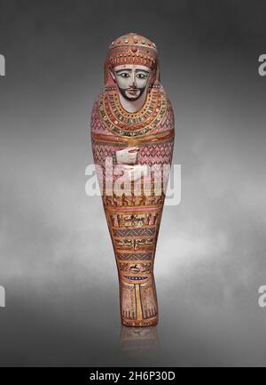 Antikes ägyptisches Mumiengehäuse, um 300 v. Chr., ptolemäische Dynastie, British Museum EA29584. Bemalte anthropoide Mumie cas eines Mannes, Diese cas wird aus gemacht Stockfoto