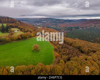 Drone Wicklow Mountains Blick - Irland Stockfoto