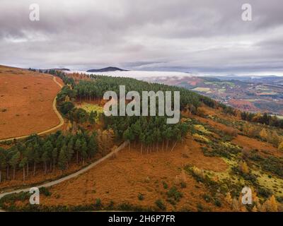 Drone Wicklow Mountains Blick - Irland Stockfoto