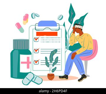 Gesundheitswesen und Pharmazie, Krankenversicherung und Medizin isoliert flachen Vektor. Stock Vektor