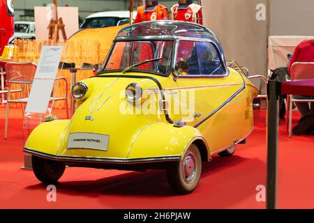 Bilbao, Spanien - 15. November 2021: Ausstellung von Oldtimern. Messerschmitt K 200. Am Ende des Zweiten Weltkrieges, der Flugzeughersteller Messerschmit Stockfoto