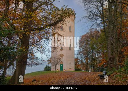 FORRES MORAY SCHOTTLAND BLICK AUF DEN NELSON TOWER IM HERBST Stockfoto