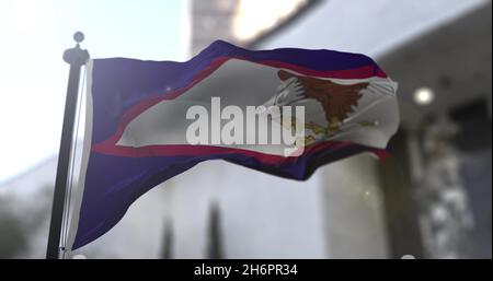 Amerikanische Flagge Samoas. 3D-Illustration für Politik und Nachrichten. Stockfoto
