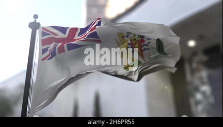 British Antarctic Territory winkende Nationalflagge 3D-Illustration. Stockfoto