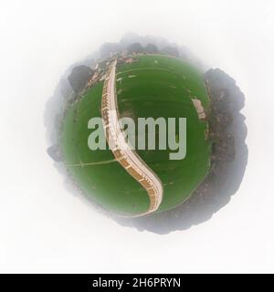 Luftaufnahme des Tals in Trang an, landschaftlich reizvolle Gegend in der Nähe von Ninh Binh, Vietnam Stockfoto