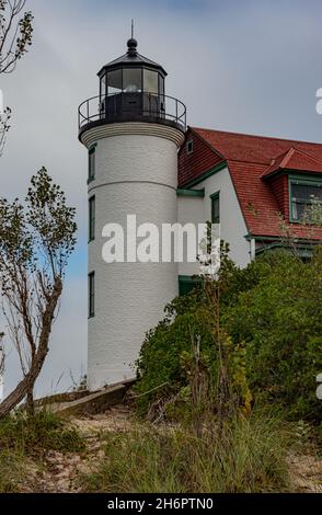 Point Betsie Light ist der Eingang zur Manitou Passage am Nordostufer des Lake Michigan USA Stockfoto