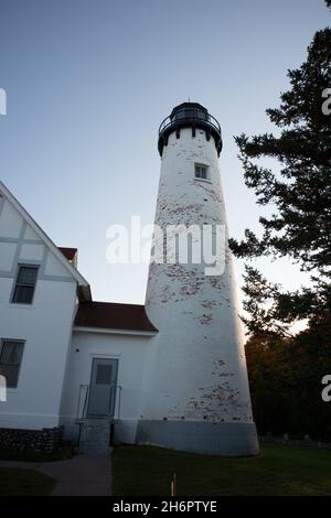 Point Iroquois Leuchtturm im Hiawatha National Forest im oberen Michigan USA Stockfoto