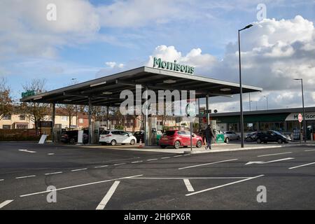 morrisons Supermarkt Tankstelle in kirkby Liverpool merseyside uk Stockfoto