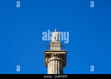 Die Statue von Earl Grey auf dem Gray's Monument in Newcastle upon Tyne Stockfoto