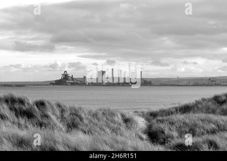 Der ehemalige Standort von Redcar Steelworks gehört jetzt TVCA als Teil von Teesside Freeport und der zukünftigen Net Zero Teesside Power and Carbon Capture-Website. Stockfoto