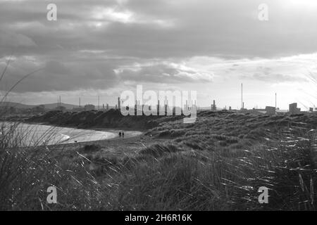 Natürlich beleuchtetes Bild des Tees Bay und Seal Sands Industriekomplexes an der Nordostküste, Teesside, Großbritannien Stockfoto