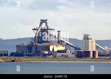 Der ehemalige Standort von Redcar Steelworks gehört jetzt TVCA als Teil von Teesside Freeport und der zukünftigen Net Zero Teesside Power and Carbon Capture-Website. Stockfoto