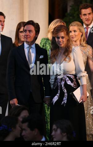 Beatrice von York und Edoardo Mapelli Mozzi. Hochzeit von Prinz Philippos und Nina Flohr, Stockfoto