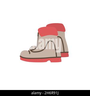 Flache Cartoon modische Stiefel, Mode Shopping Vektor Illustration Konzept Stock Vektor