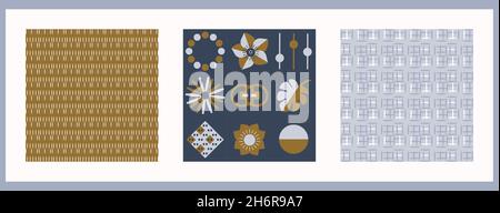 Maskuline geometrische digitale Papiersammlung. Klassische Retro-Struktur in Geo-Form mit nahtlosem Muster. Wiederholbare Satz von Männern Geschenkverpackung Design in Vektor. Stock Vektor