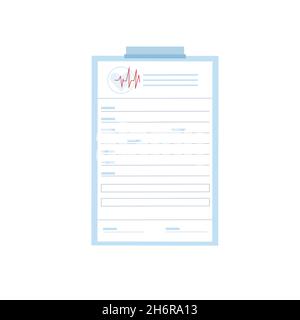 Flacher Cartoon medizinische Versicherung Vertrag, Gesundheitswesen Vektor Illustration Konzept Stock Vektor