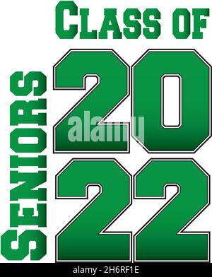 Green Graduating Class von 2022 Stock Vektor