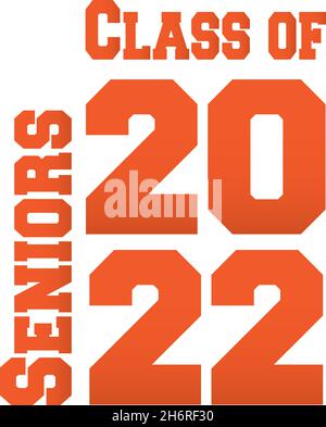 Orange Graduierung Klasse von 2022 Stock Vektor