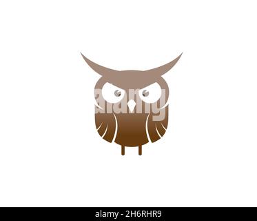 Kreative wütend Eule Gesicht Logo Vektor-Design-Symbol Stock Vektor