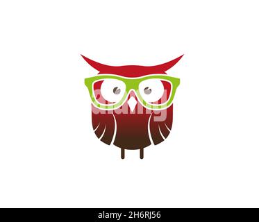 Abbildung Des Owl Geek Logo-Designs Vektorsymbol Stock Vektor
