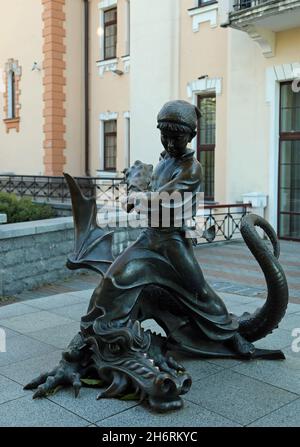 Statue von Kotigoroshek und seinem Drachen im Akademischen Puppentheater Kiew Stockfoto