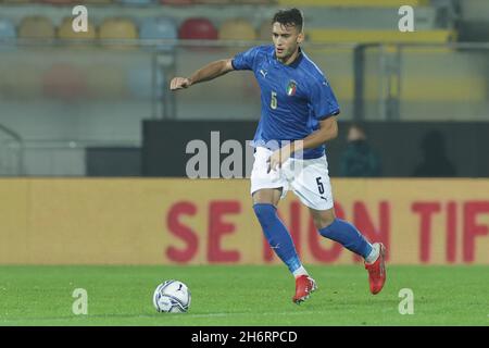 Simone Canestrelli aus Italien beim Internationalen Freundschaftsspiel zwischen Italien U21 und Rumänien U21 im Benito Stirpe Stadion, Frosinone (Italien), 16. November 2021. Foto Cesare Purini / Insidefoto Stockfoto