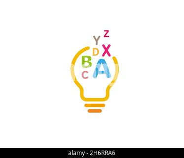 Abbildung Des Kreativen Abstrakten Lampendesigns Mit Buchstabendesign Und Vektorsymbol Stock Vektor