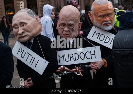 Glasgow protestmarsch während der COP26. Freitags für die Zukunft. Stockfoto