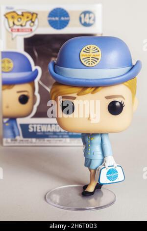 Funko Pan am Stewardess Figur Still Life, USA Stockfoto