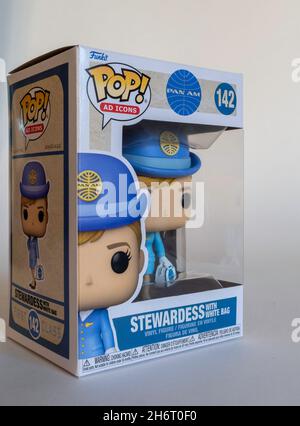 Funko Pan am Stewardess Figur Still Life, USA Stockfoto