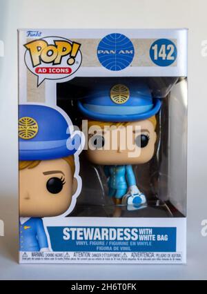 Funko Pan am Stewardess Figur Still Life, USA Stockfoto