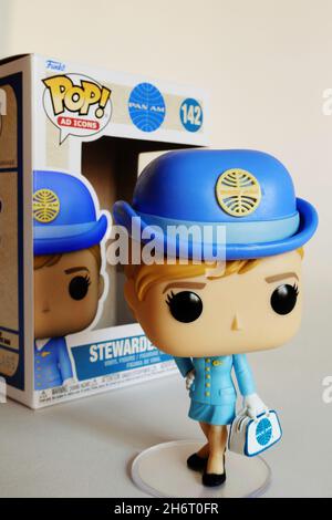 Funko Pan am Stewardess Figur Still Life, USA Stockfoto