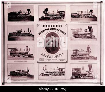 Nahaufnahme von alten Lokomotiven Stockfoto