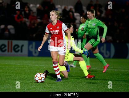 Borehamwood, Großbritannien. November 2021. BOREHAMWOOD, ENGLAND - 17. NOVEMBER : Beth Mead von Arsenal während der Frauen-Champions-League-Gruppe C zwischen Arsenal Women und HB Køge Women at Meadow Park on November 17, 2021 in Borehamwood, England Credit: Action Foto Sport/Alamy Live News Stockfoto