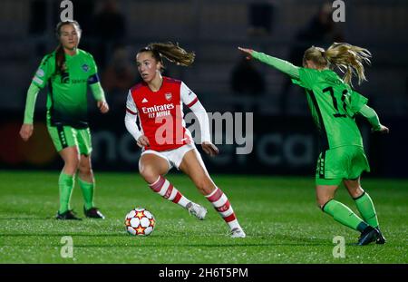 Borehamwood, Großbritannien. November 2021. BOREHAMWOOD, ENGLAND - NOVEMBER 17 : Lia Walti von Arsenal während der Frauen-Champions-League-Gruppe C zwischen Arsenal Women und HB K¿ge Women at Meadow Park on November 17, 2021 in Borehamwood, England Credit: Action Foto Sport/Alamy Live News Stockfoto