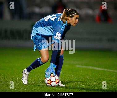 Borehamwood, Großbritannien. November 2021. BOREHAMWOOD, ENGLAND - NOVEMBER 17 : Lydia Williams von Arsenal während der Frauen-Champions-League-Gruppe C zwischen Arsenal Women und HB Køge Women at Meadow Park on November 17, 2021 in Borehamwood, England Credit: Action Foto Sport/Alamy Live News Stockfoto