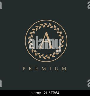 Hochwertige Luxus-Logo-Buchstaben, Buchstaben-A-Logo-Initialen. Moderne, einfache und einzigartige Logo-Vorlage, geeignet für Blumenläden Stock Vektor