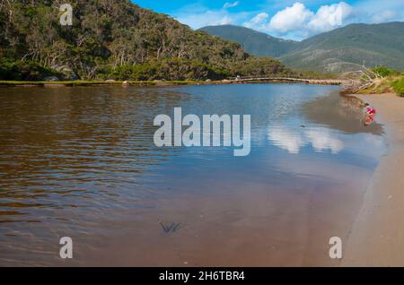 Mündung des Tidal River im Wilsons Promontory National Park, Victoria, Australien Stockfoto