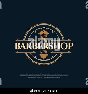 Vintage Barbershop Logo Design Stock Vektor