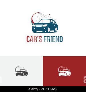 Duschbad Sauber Autowaschanlage Autowaschanlage Auto Motor Service Logo Stock Vektor