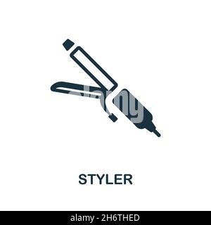 Styler-Symbol. Monochromes Schild aus der Friseursammlung. Creative Styler Icon Illustration für Webdesign, Infografiken und mehr Stock Vektor