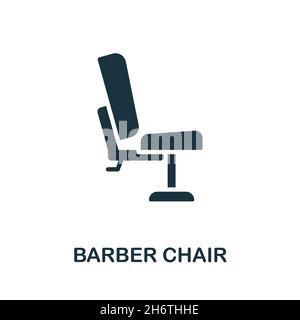 Barbier Chair-Ikone. Monochromes Schild aus der Friseursammlung. Creative Barber Chair Icon Illustration für Webdesign, Infografiken und mehr Stock Vektor