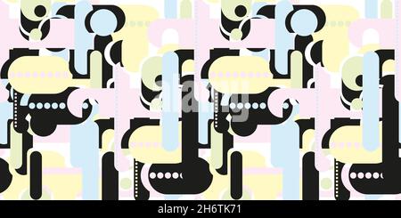 Abstraktes geometrisches Muster. Moderne dynamische Zeichnung Design von Stoffen, Textilien und Verpackungsgegenständen. Digitalpapier. Stock Vektor