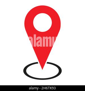 Buntes Kartenmarkierungssymbol isoliert auf weißem Hintergrund eps 10 Stock Vektor