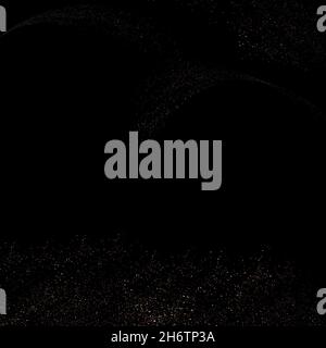 goldenes glitzerndes Geplätscher auf schwarzem Hintergrund. Vektorgrafiken Stock Vektor