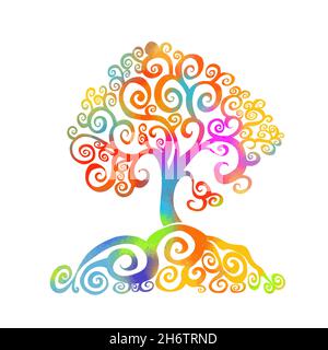 Grafik Regenbogen schönes abstraktes Holz Vektor Illustration Stock Vektor