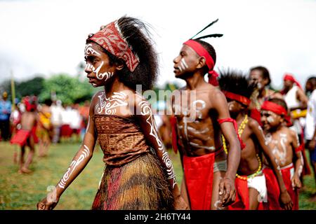 Papua Traditonaler Tanz Stockfoto