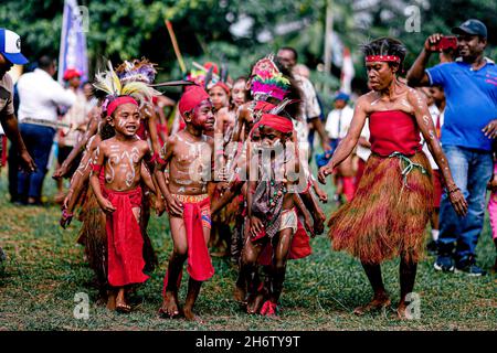 Papua Traditonaler Tanz Stockfoto