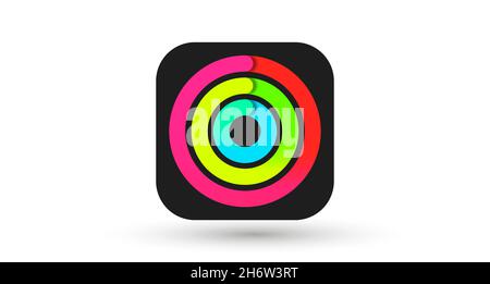 Apple Fitness App-Symbol im Vektorformat Stock Vektor