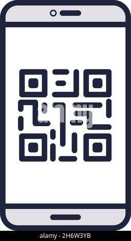 QR-Code mobiler Scanner Symbolvektor isoliert Stock Vektor